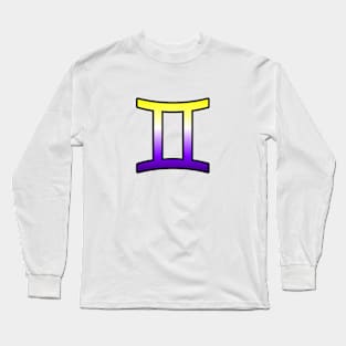 Gemini Nonbinary Pride Symbol Long Sleeve T-Shirt